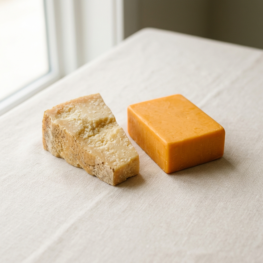 Hard cheese (cheddar, parmesan)