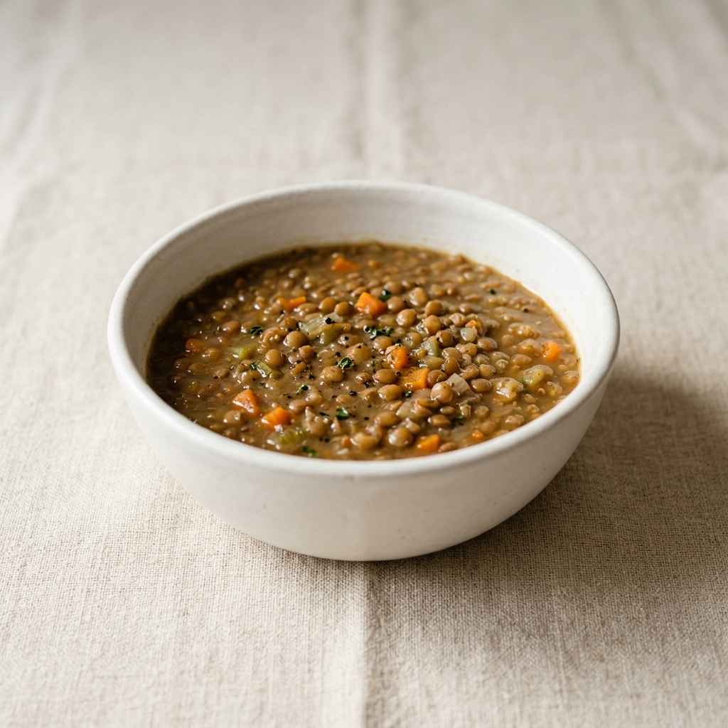 Lentil soup, canned